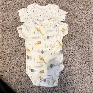 Le Top Safari Animal Print Bodysuit Set - Cream and Gray